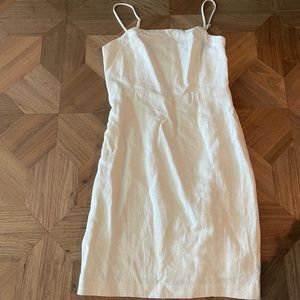 Astr the label white mid thigh length crepe sundress